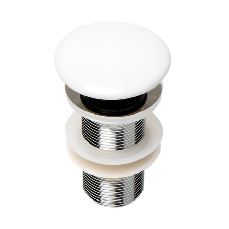 ALFI BRAND ALFI brand AB8055-W White Ceramic Mushroom Top Pop Up Drain for Sinks without Overflow AB8055-W